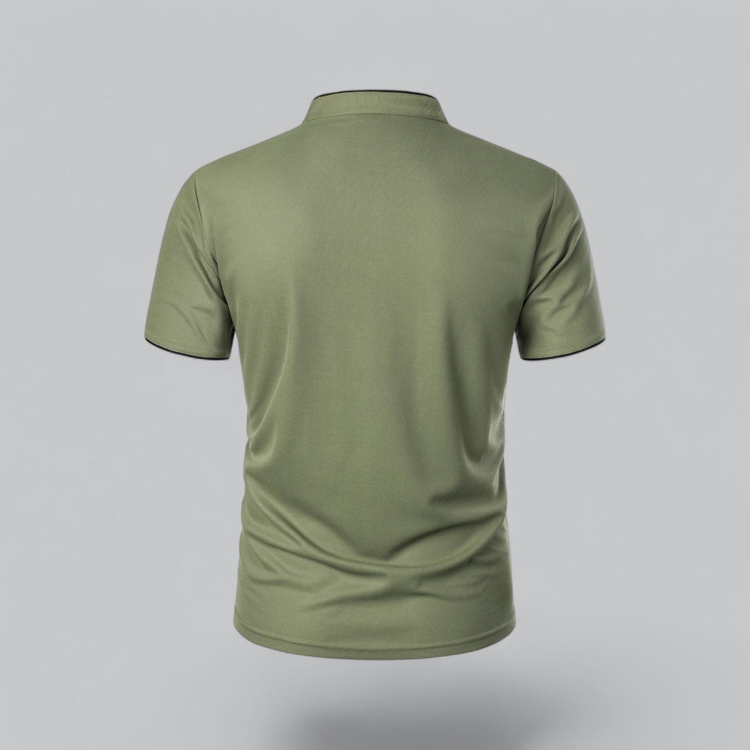 Short-Sleeve Henley Polo | Slim Fit Stretch Cotton | Casual Summer Essential