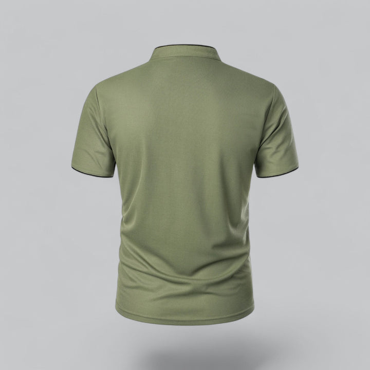 Short-Sleeve Henley Polo | Slim Fit Stretch Cotton | Casual Summer Essential