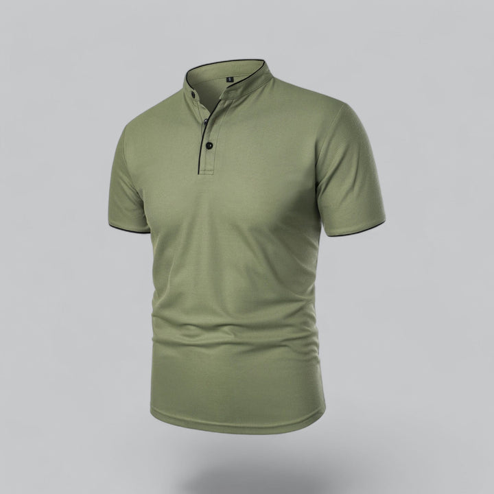Short-Sleeve Henley Polo | Slim Fit Stretch Cotton | Casual Summer Essential