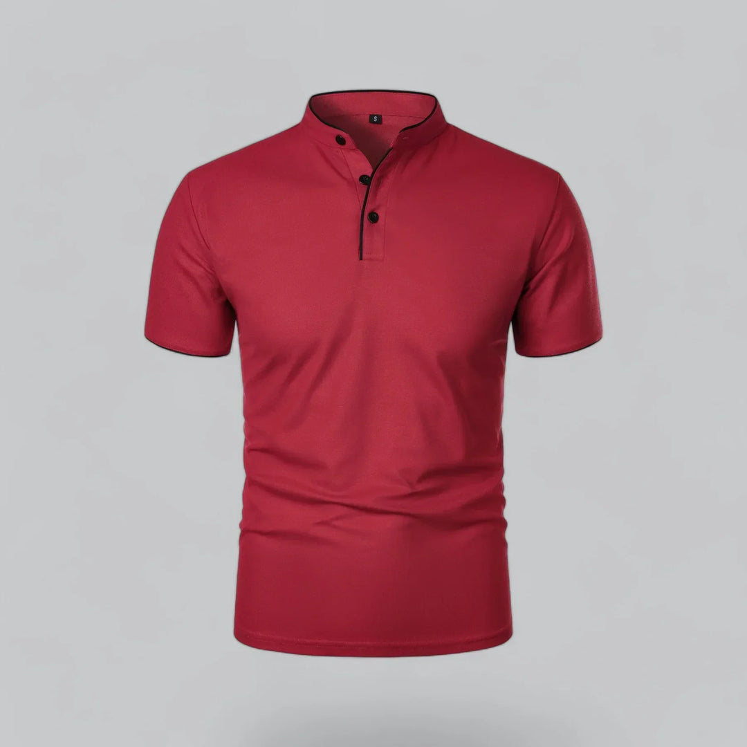 Short-Sleeve Henley Polo | Slim Fit Stretch Cotton | Casual Summer Essential