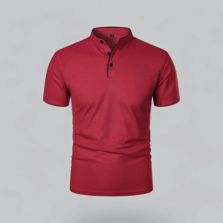 Short-Sleeve Henley Polo | Slim Fit Stretch Cotton | Casual Summer Essential