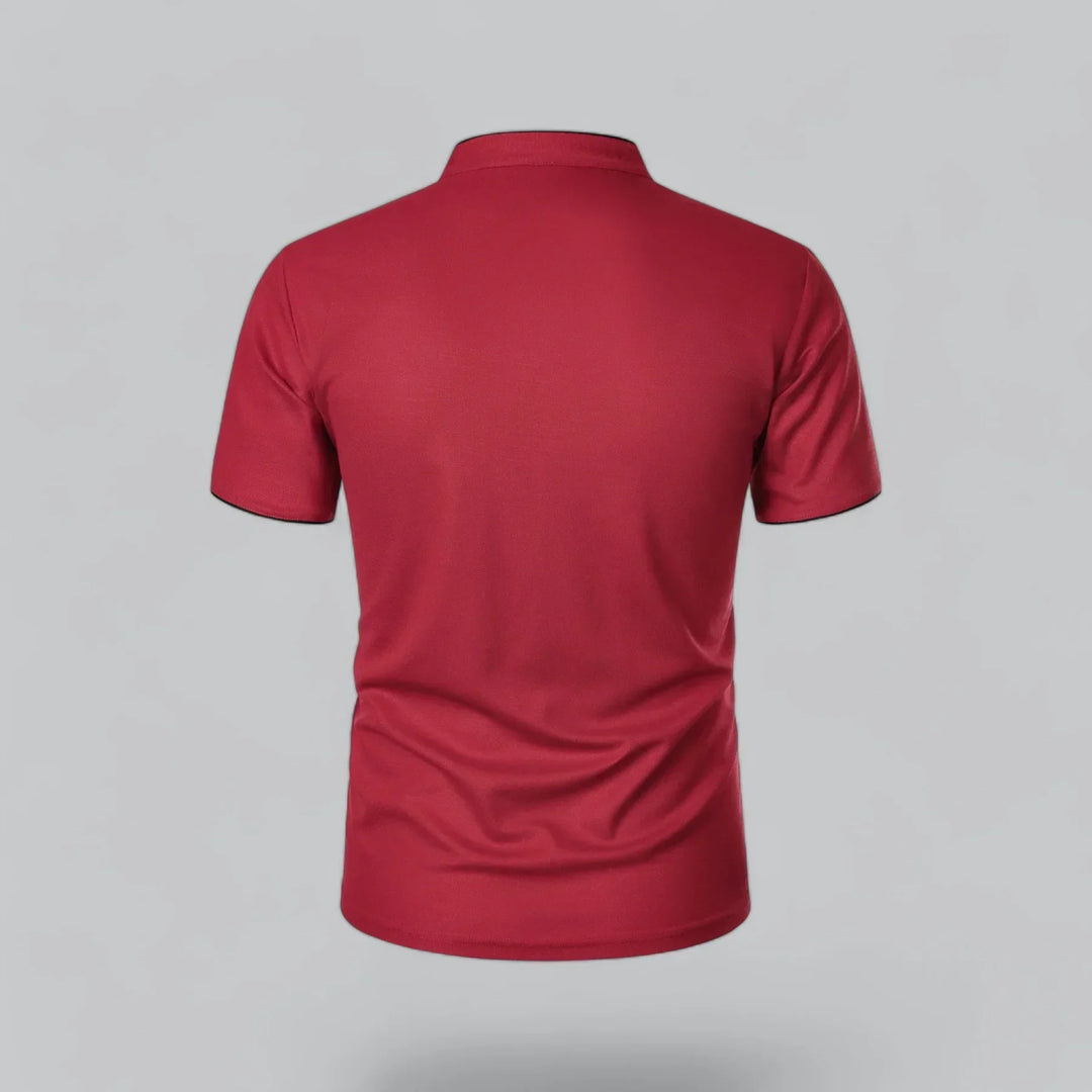 Short-Sleeve Henley Polo | Slim Fit Stretch Cotton | Casual Summer Essential