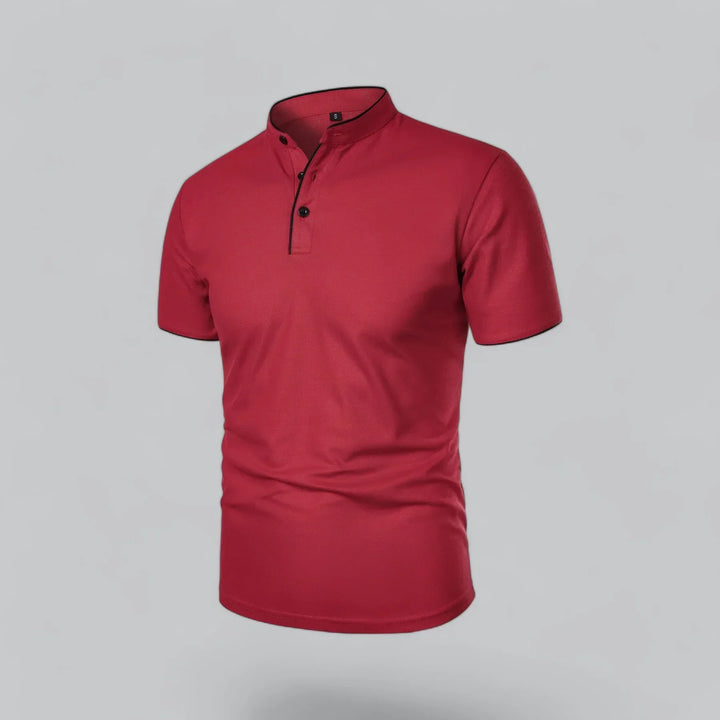 Short-Sleeve Henley Polo | Slim Fit Stretch Cotton | Casual Summer Essential