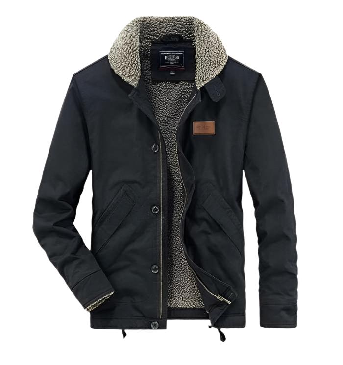 Men’s Sherpa-Lined Casual Jacket | Button-Up | Warm Winter Outerwear