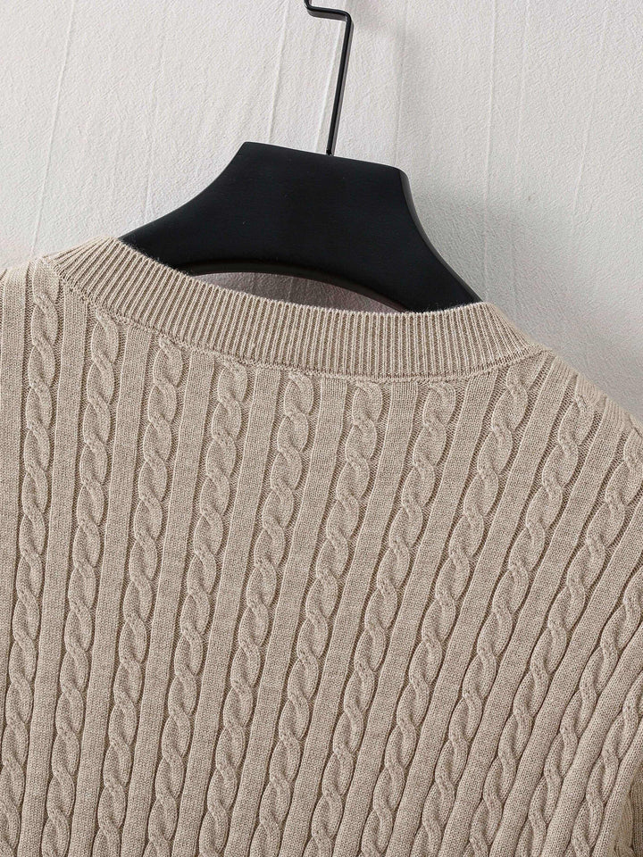Men’s Cable Knit Pullover Sweater | Lightweight Crewneck | Classic Textured Knitwear
