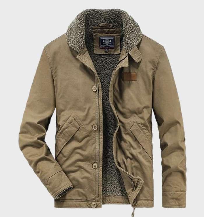 Men’s Sherpa-Lined Casual Jacket | Button-Up | Warm Winter Outerwear