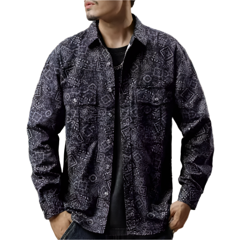 Surchemise à motifs | Fermeture boutonnée | Mélange de coton | Style décontracté