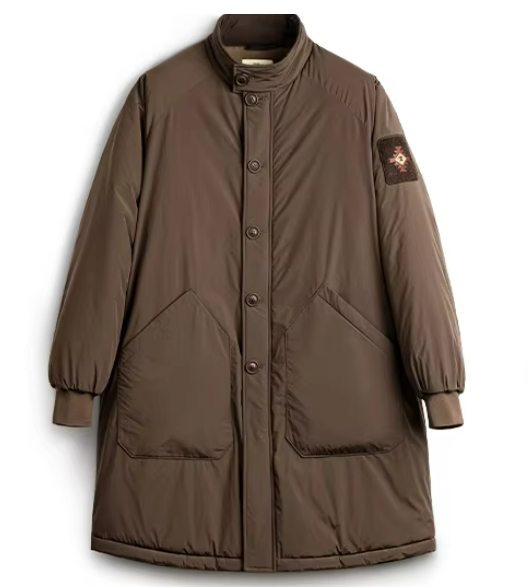 Men’s Quilted Winter Overcoat | Longline Design | Button Closure