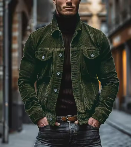 Veste en jean classique pour homme | Coupe structurée avec deux poches poitrine