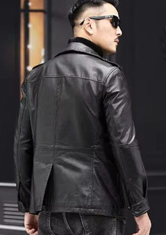 Men’s Faux Leather Field Jacket | Utility Pockets | Midweight Fall Outerwear