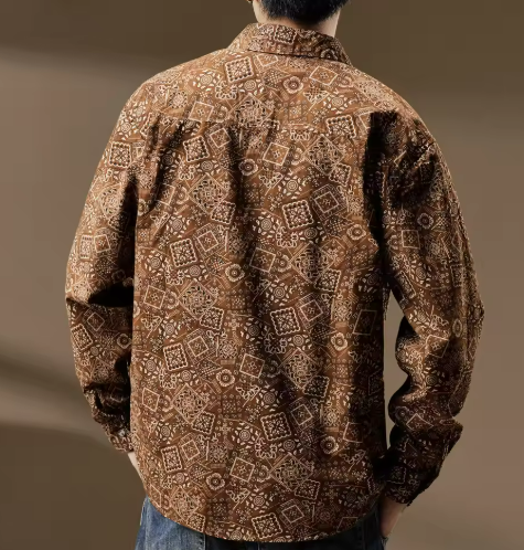 Surchemise à motifs | Fermeture boutonnée | Mélange de coton | Style décontracté