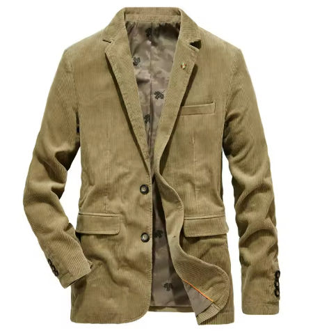 Men’s Corduroy Blazer with Lining | Textured Casual Jacket | Fall Office or Weekend Layer