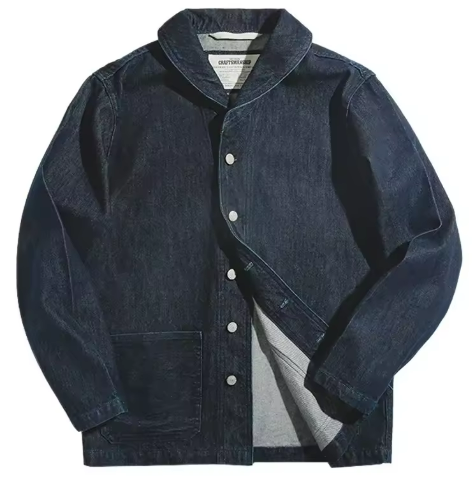 Veste de travail en jean pour homme | Chemise boutonnée classique pour un look décontracté au quotidien
