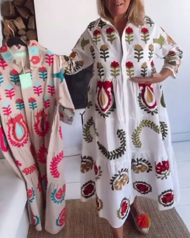 Gracina - Graphic Floral Print Dress