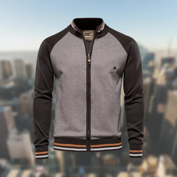 Men’s Colourblock Knit Zip Jacket | Lightweight Casual Sweater | Everyday Layering Canada