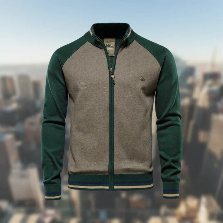 Men’s Colourblock Knit Zip Jacket | Lightweight Casual Sweater | Everyday Layering Canada
