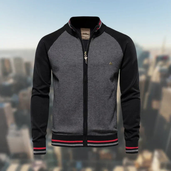 Men’s Colourblock Knit Zip Jacket | Lightweight Casual Sweater | Everyday Layering Canada