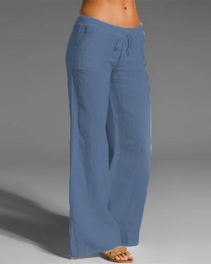 Wide-Leg Linen Pants | Drawstring Waist | Lightweight Summer Fit