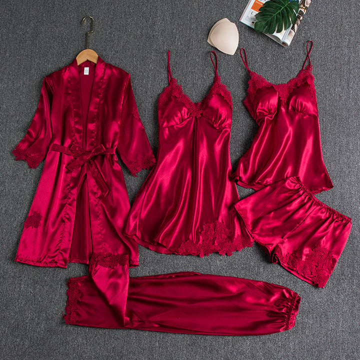 Noga - 5-Piece Silk Night Wear Set