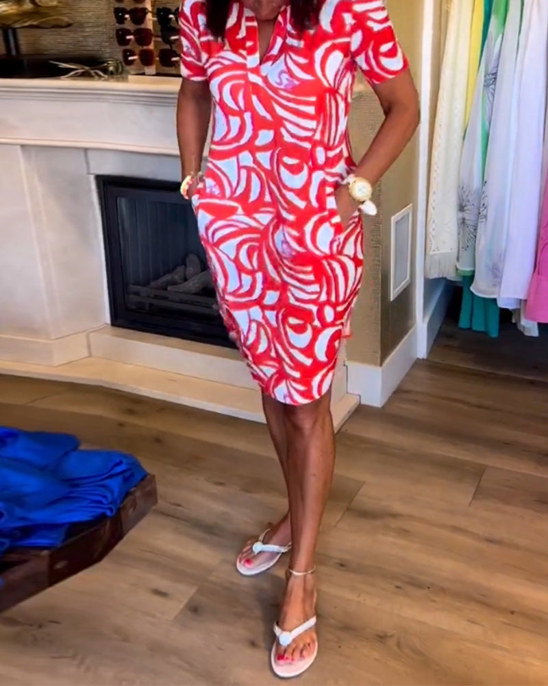 Mira - Printed V-neck dress