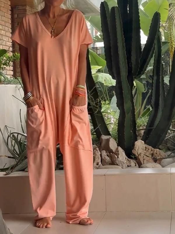 Zaria - Elegant V-Neck Jumpsuit: A Simple, Sophisticated and Versatile Style