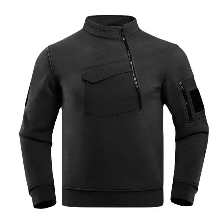 Men’s Tactical Pullover Sweatshirt | Asymmetrical Zip & Utility Pockets | Midweight Streetwear