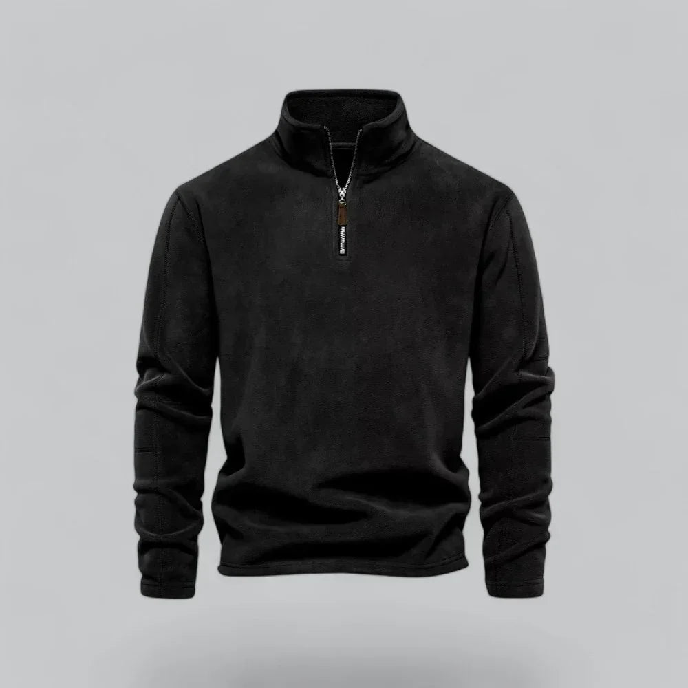 Men’s Quarter-Zip Fleece Pullover | Soft Midweight Layer | Fall-Winter Casual Sweater