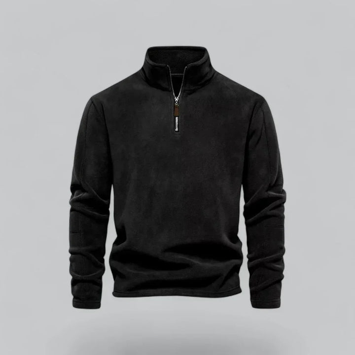 Men’s Quarter-Zip Fleece Pullover | Soft Midweight Layer | Fall-Winter Casual Sweater