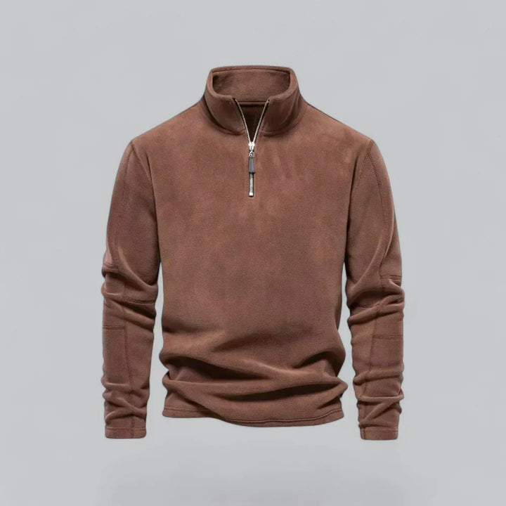 Men’s Quarter-Zip Fleece Pullover | Soft Midweight Layer | Fall-Winter Casual Sweater