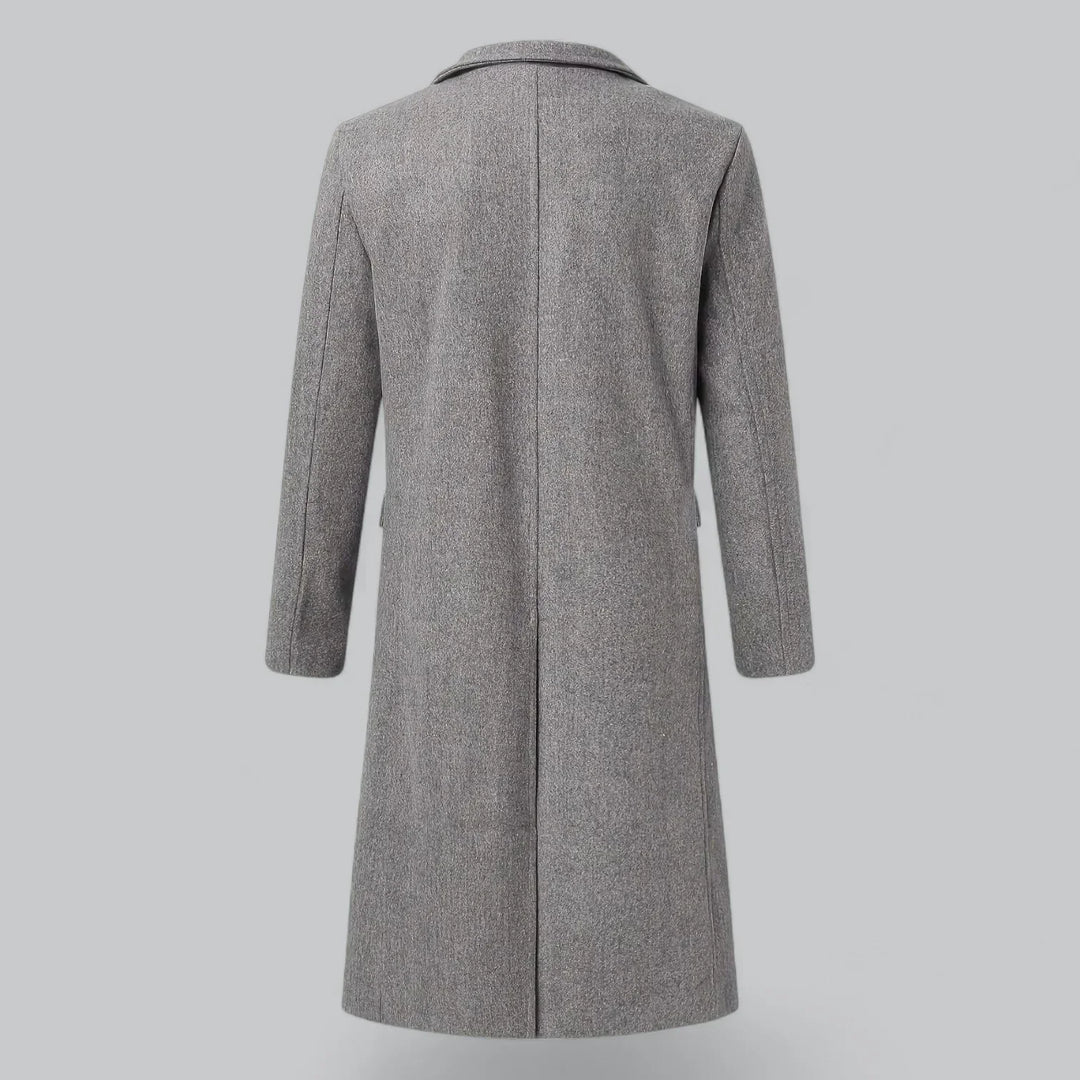 Men’s Wool-Blend Overcoat | Single-Breasted Long Jacket | Formal Winter Outerwear