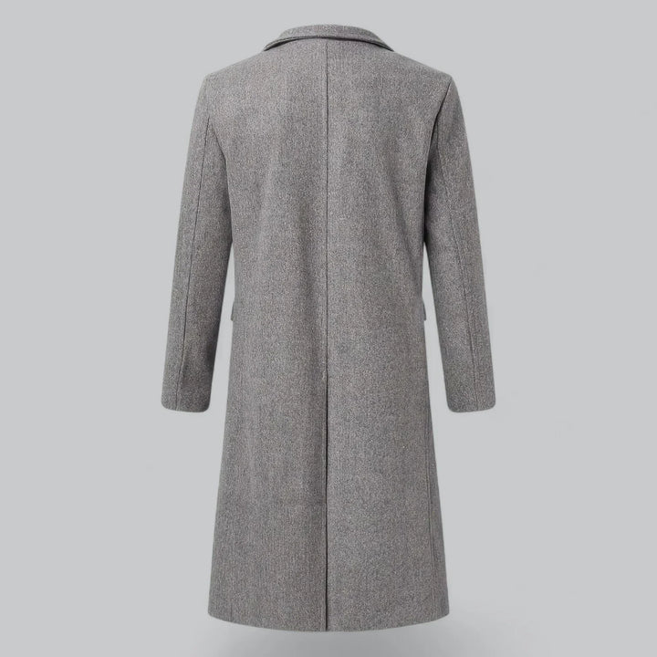 Men’s Wool-Blend Overcoat | Single-Breasted Long Jacket | Formal Winter Outerwear