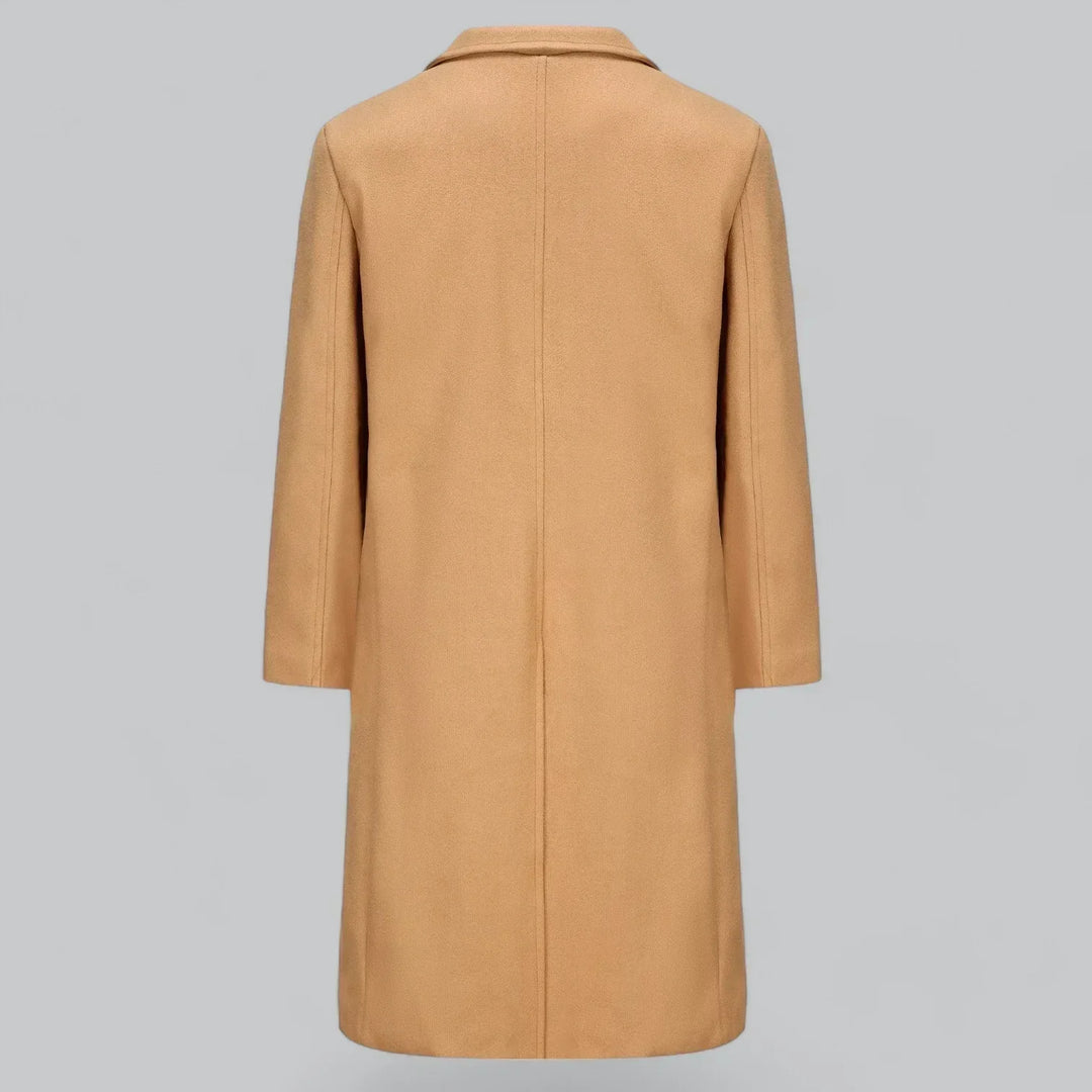Men’s Wool-Blend Overcoat | Single-Breasted Long Jacket | Formal Winter Outerwear