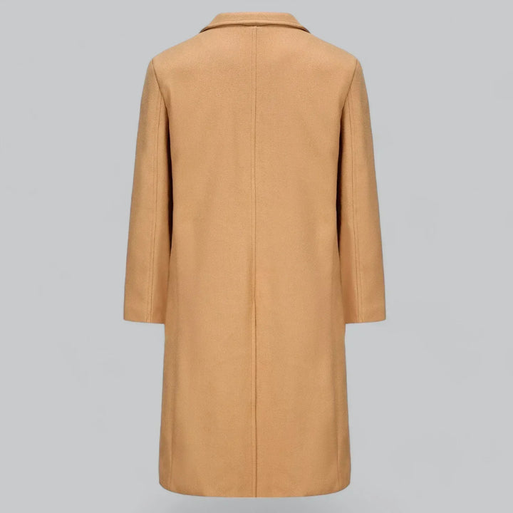 Men’s Wool-Blend Overcoat | Single-Breasted Long Jacket | Formal Winter Outerwear