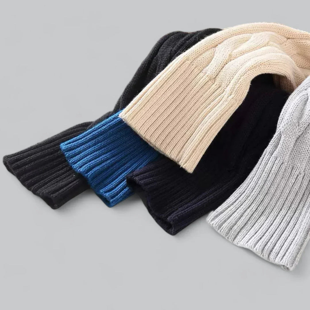 Men’s Cable Knit Quarter-Zip Sweater | Midweight Cotton Blend | Casual Fall Layer