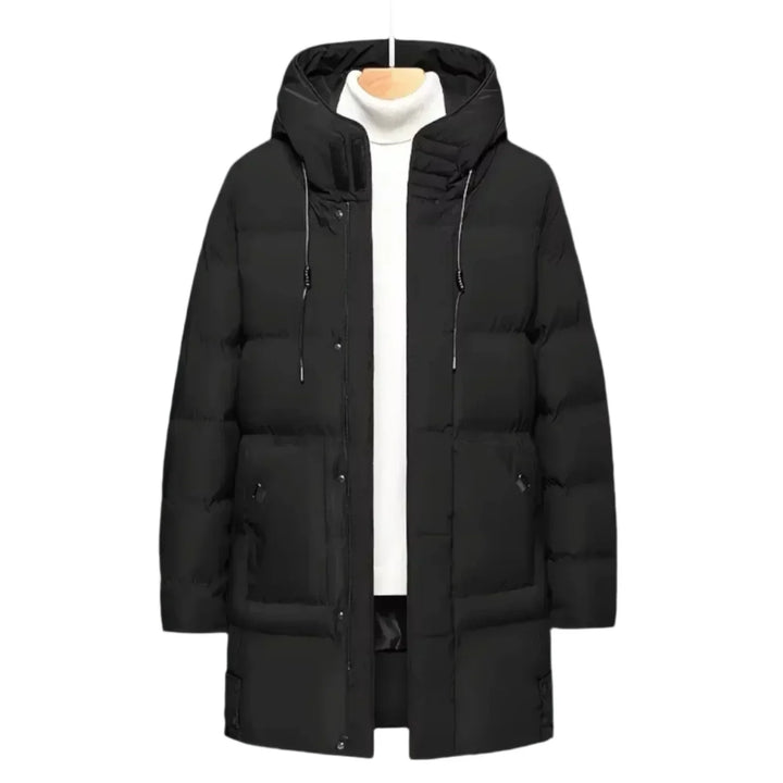 Parka longue matelassée pour homme | Manteau d'hiver isolé à capuche pour temps froid