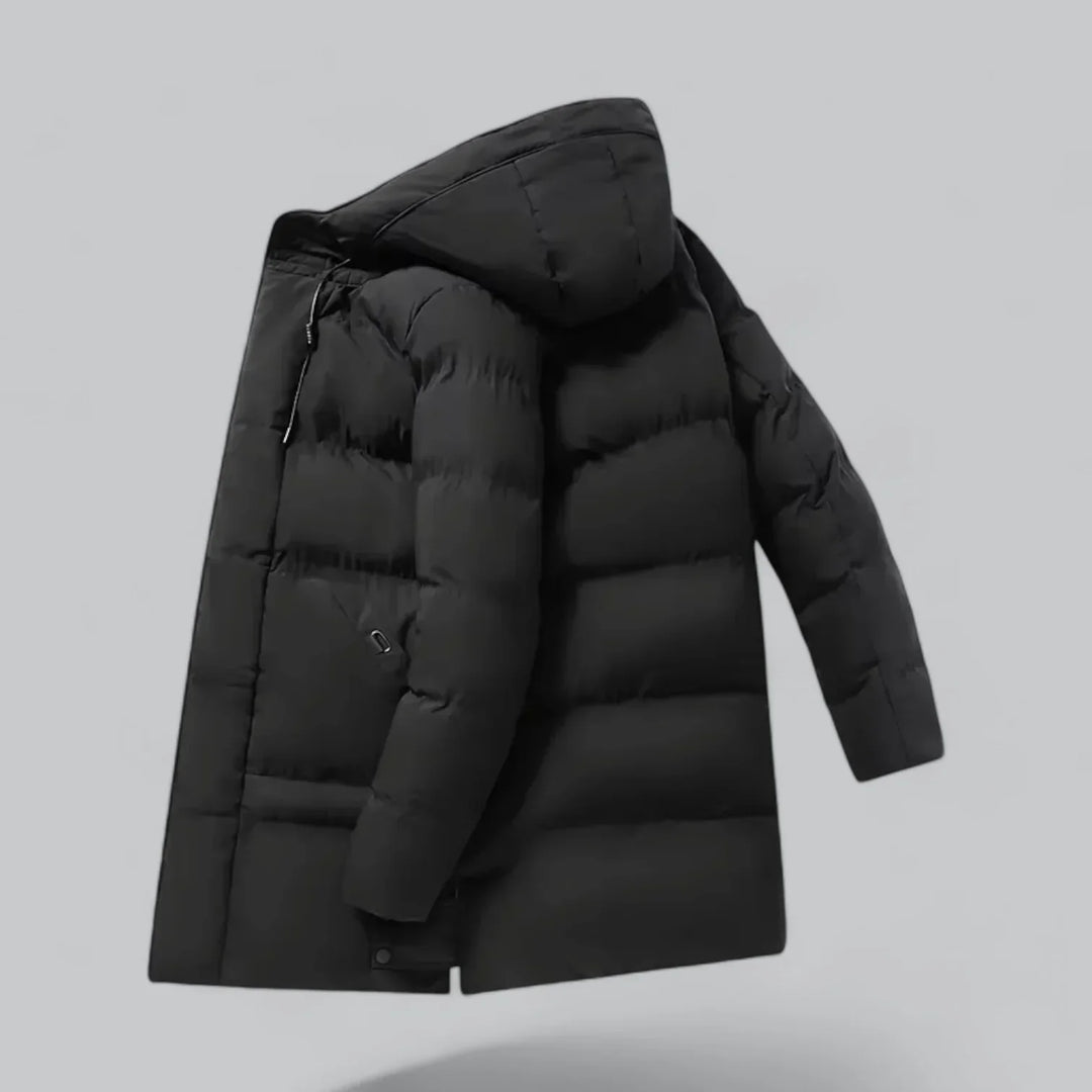 Parka longue matelassée pour homme | Manteau d'hiver isolé à capuche pour temps froid