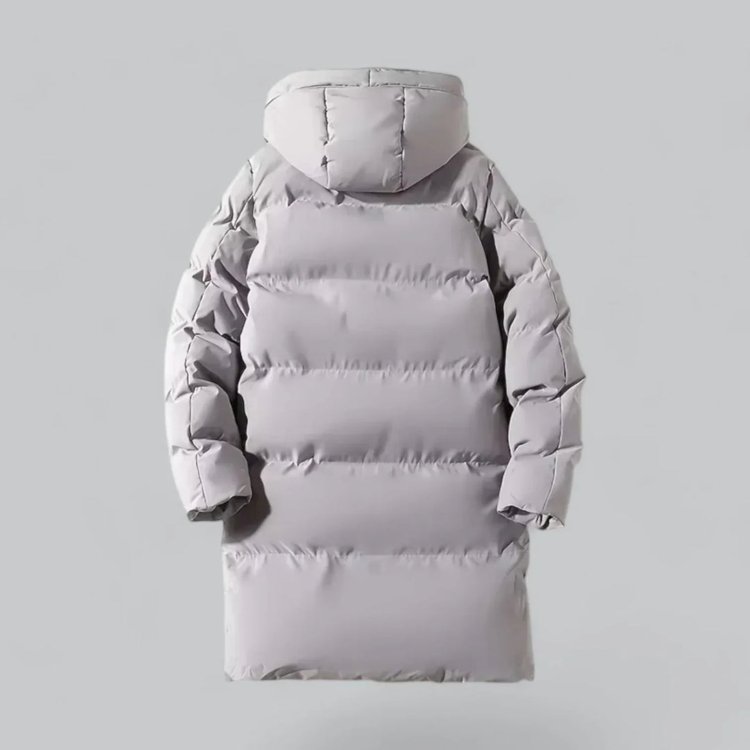 Parka longue matelassée pour homme | Manteau d'hiver isolé à capuche pour temps froid