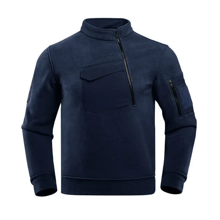 Men’s Tactical Pullover Sweatshirt | Asymmetrical Zip & Utility Pockets | Midweight Streetwear