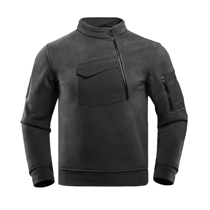Men’s Tactical Pullover Sweatshirt | Asymmetrical Zip & Utility Pockets | Midweight Streetwear