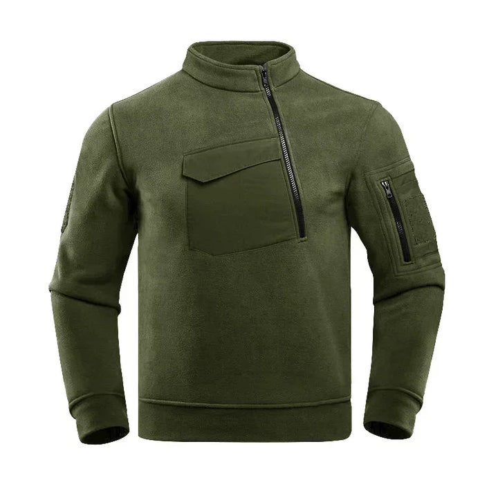 Men’s Tactical Pullover Sweatshirt | Asymmetrical Zip & Utility Pockets | Midweight Streetwear