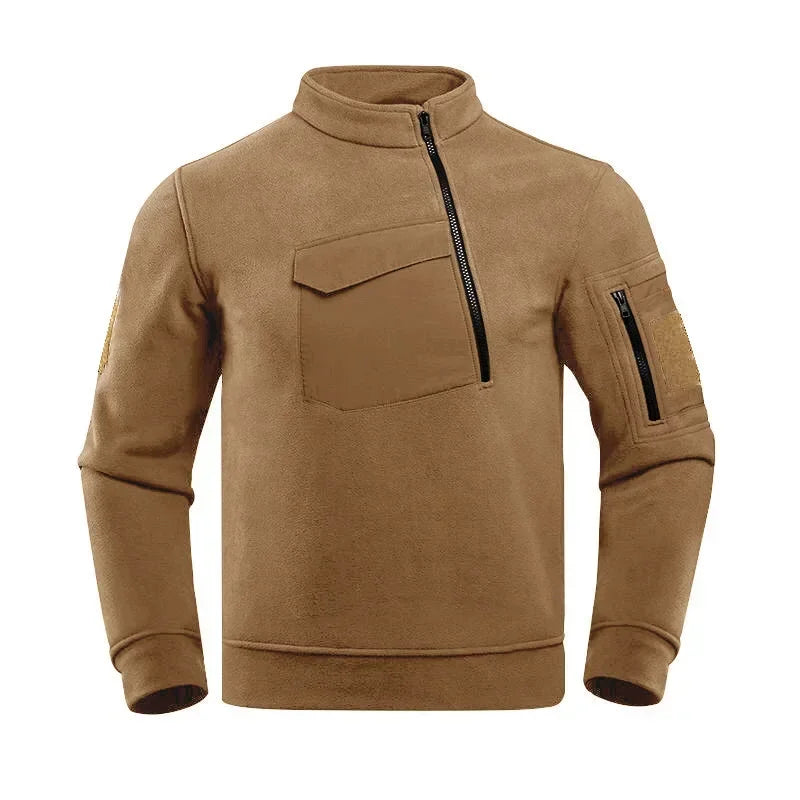 Men’s Tactical Pullover Sweatshirt | Asymmetrical Zip & Utility Pockets | Midweight Streetwear