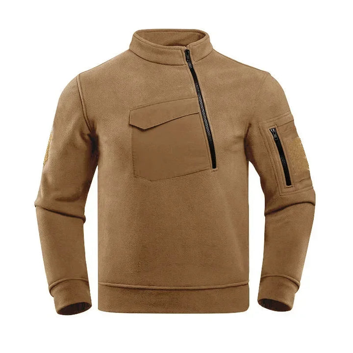Men’s Tactical Pullover Sweatshirt | Asymmetrical Zip & Utility Pockets | Midweight Streetwear