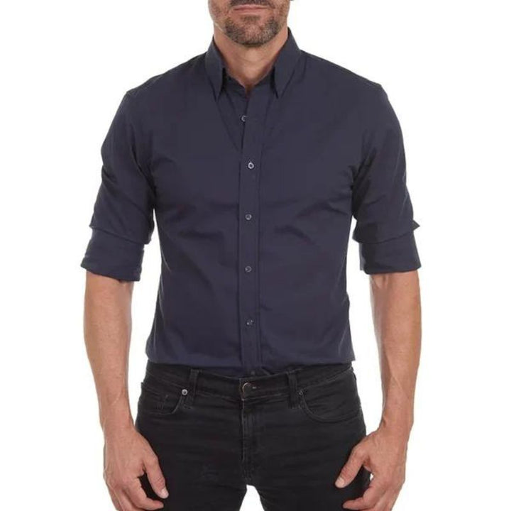 Men’s Stretch Cotton Dress Shirt | Classic Fit Button-Down | Everyday Office Shirt