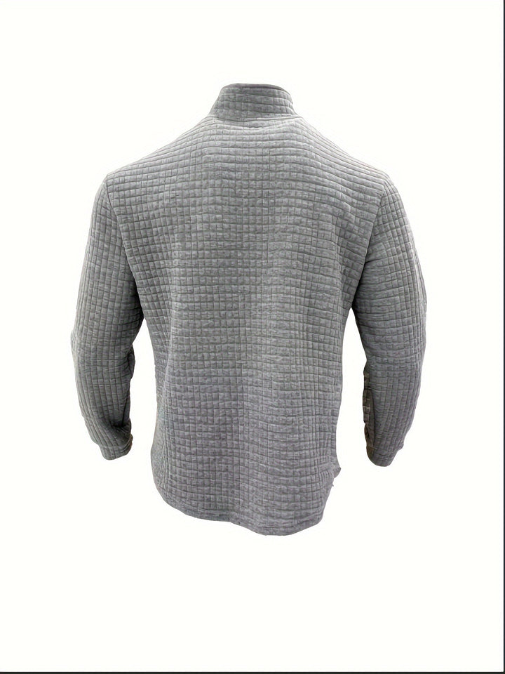 Men’s Athletic Half-Zip Pullover | Lightweight Stretch Waffle Knit | Slim Fit Training Top