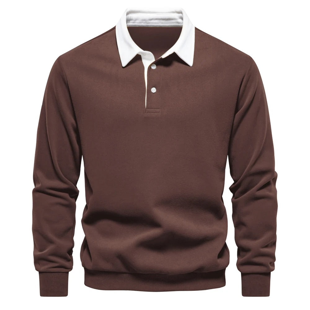 Mark - Men’s Long Sleeve Polo Sweatshirt