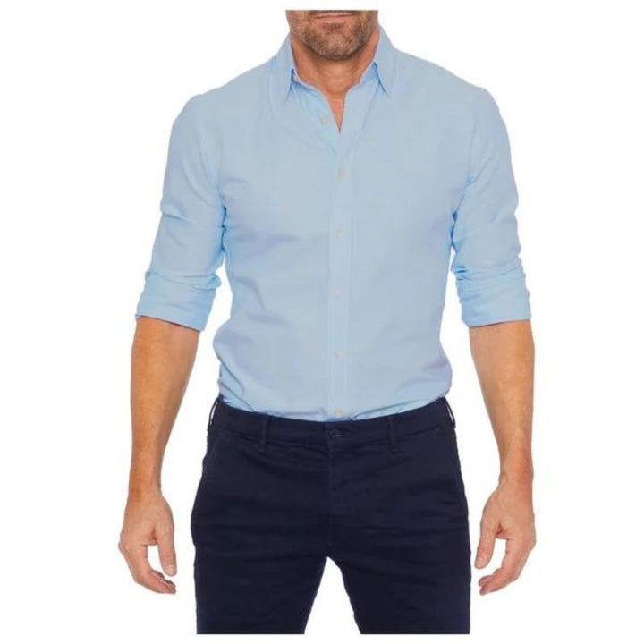 Men’s Stretch Cotton Dress Shirt | Classic Fit Button-Down | Everyday Office Shirt