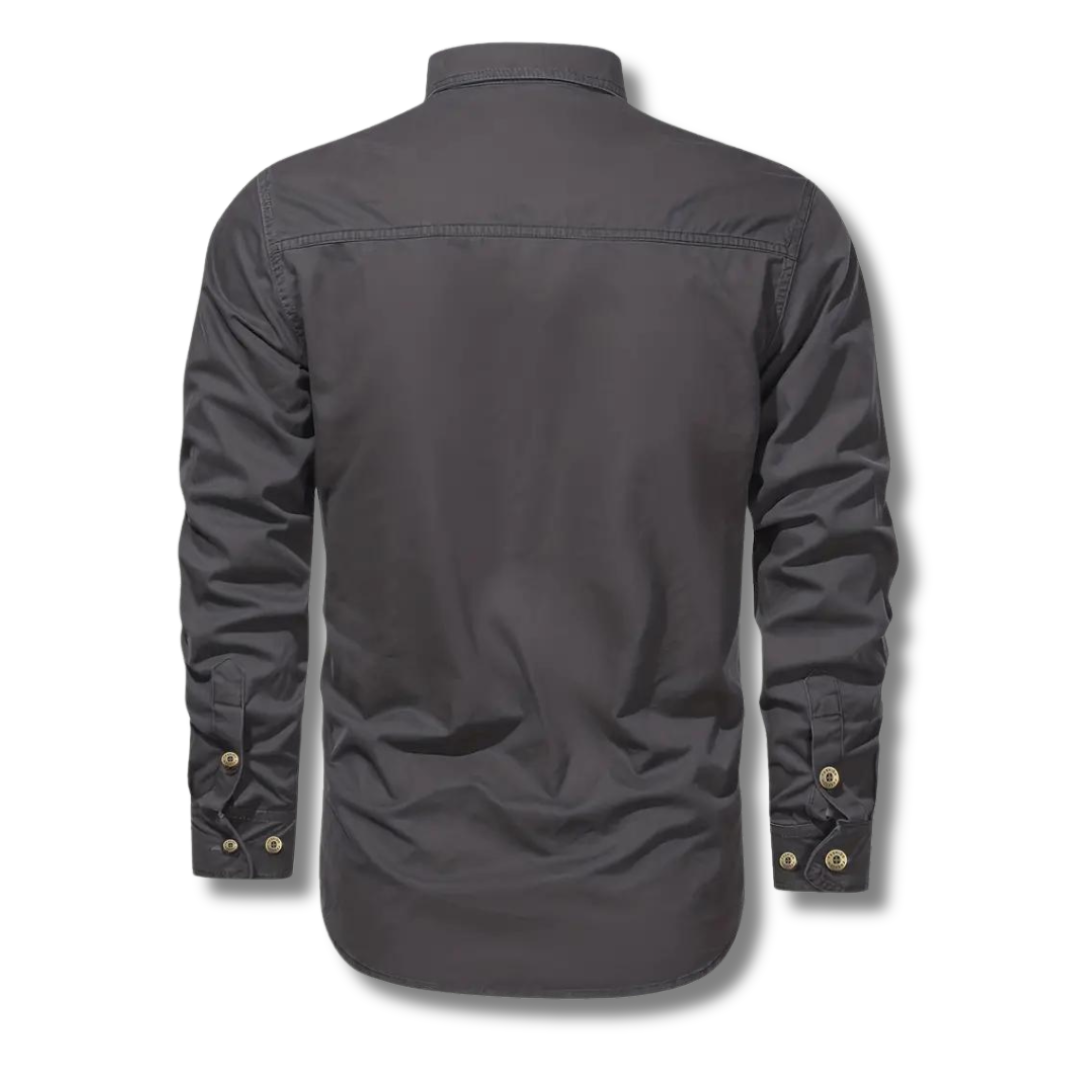 Men's Canvas Utility Shirt | Dual Chest Pockets & Rugged Cotton | Workwear-Inspired Style