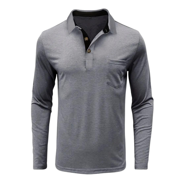 Men's Long Sleeve Polo Shirt | Textured Knit | Casual Workwear Essential