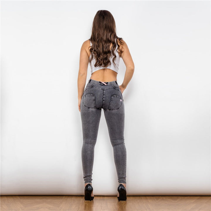 Jean skinny taille haute | Denim stretch | Gris délavé | Coupe flatteuse
