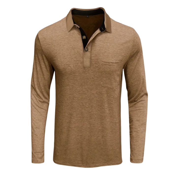 Men's Long Sleeve Polo Shirt | Textured Knit | Casual Workwear Essential